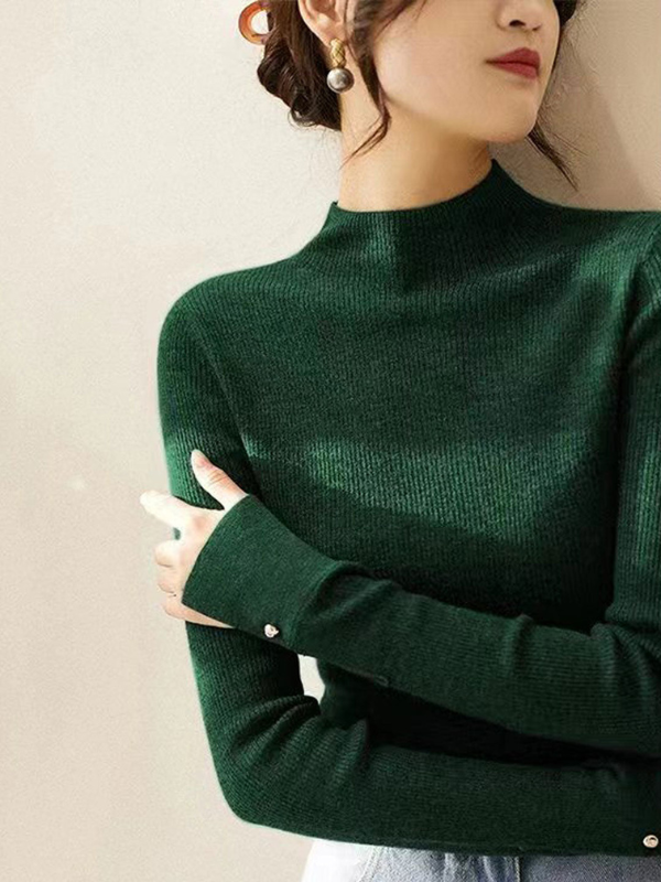 SOPHIA - CLASSIC TURLENECK SOLID SWEATER