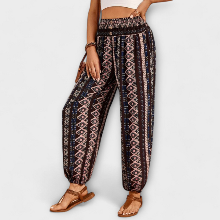 RACHEL - PANTS WITH GRAPHIC PRINT