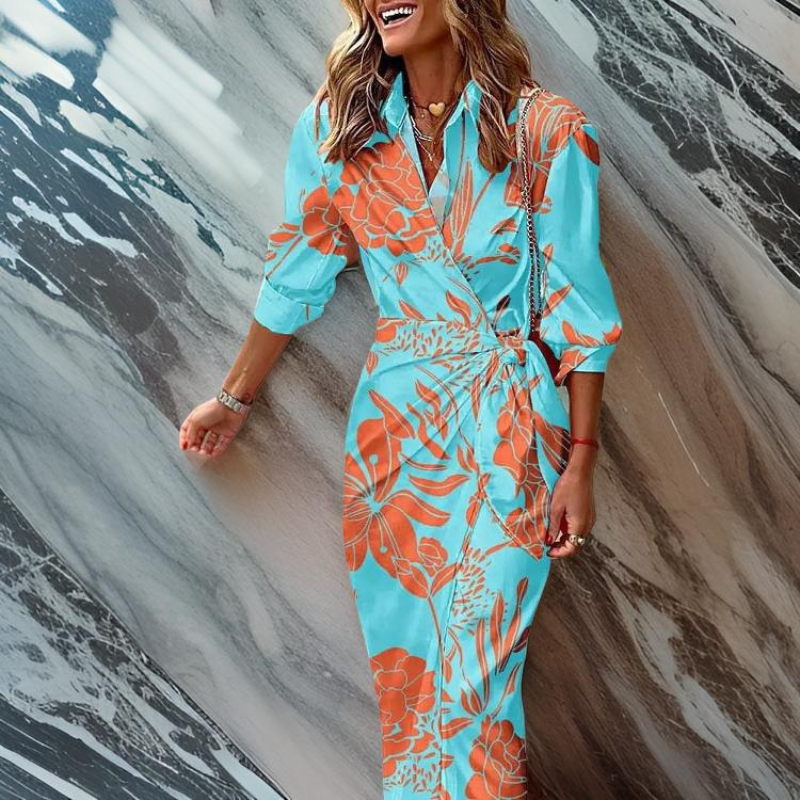 AMIRA - PRINTED WRAP DRESS