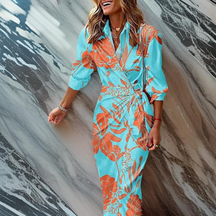 AMIRA - PRINTED WRAP DRESS