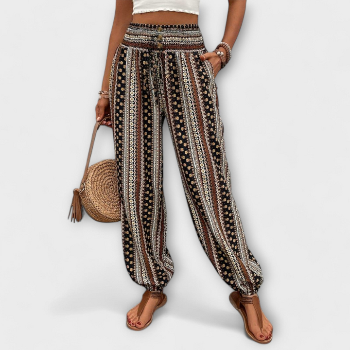 RACHEL - PANTS WITH GRAPHIC PRINT