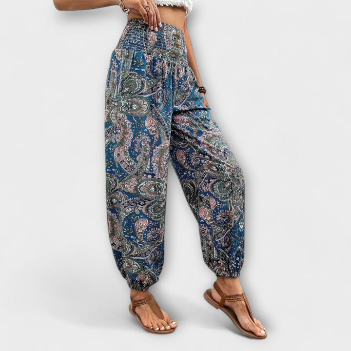 RACHEL - PANTS WITH GRAPHIC PRINT