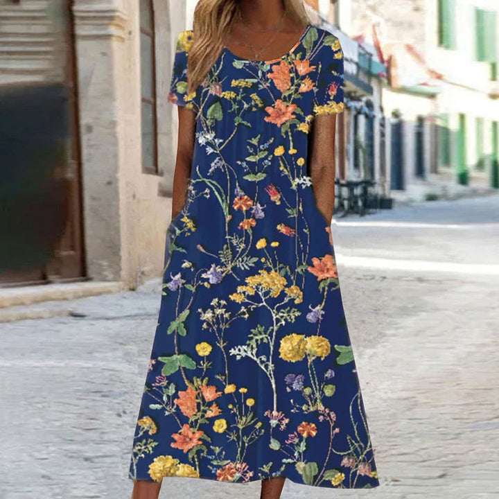 LAURA - FLORAL DRESS WITH TUMMY COVER