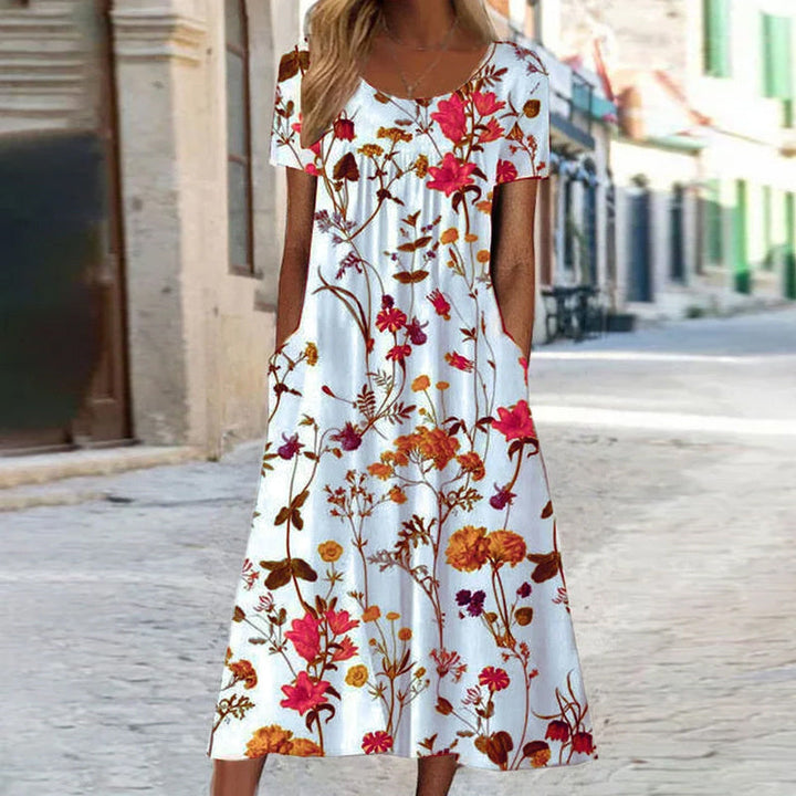 LAURA - FLORAL DRESS WITH TUMMY COVER