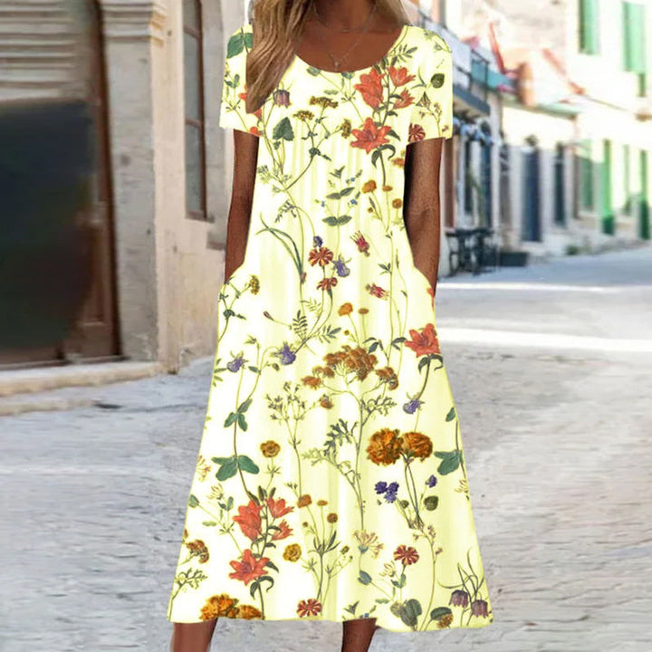 LAURA - FLORAL DRESS WITH TUMMY COVER